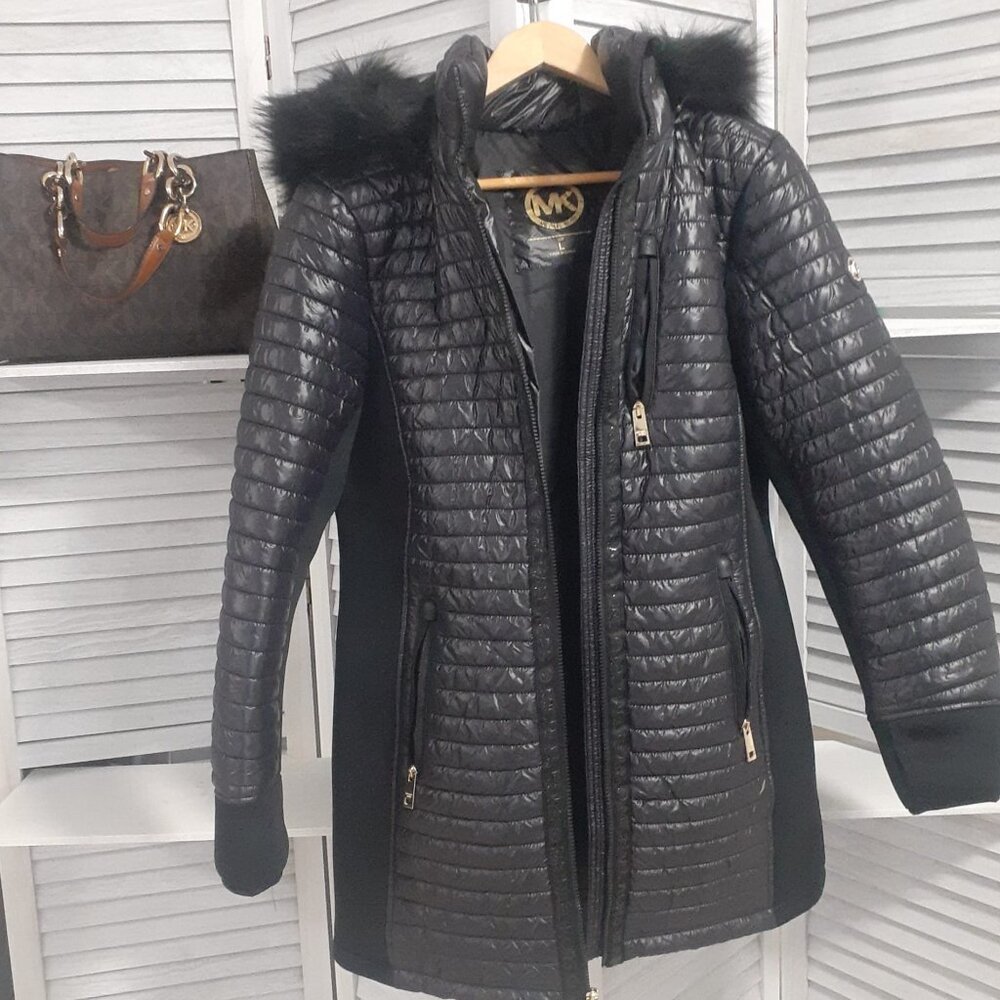 Michael Kors Women's Black Jacket Size L and  Monogram Bag